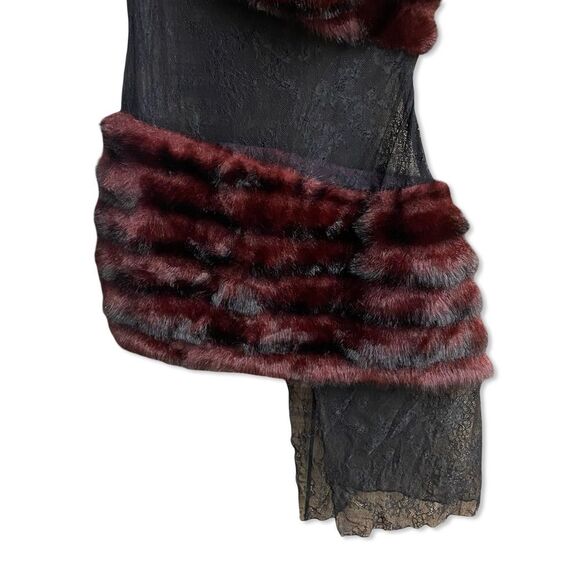 Kim Shui Burgundy and Black One-Shoulder Mini Dress - Picture 8 of 13